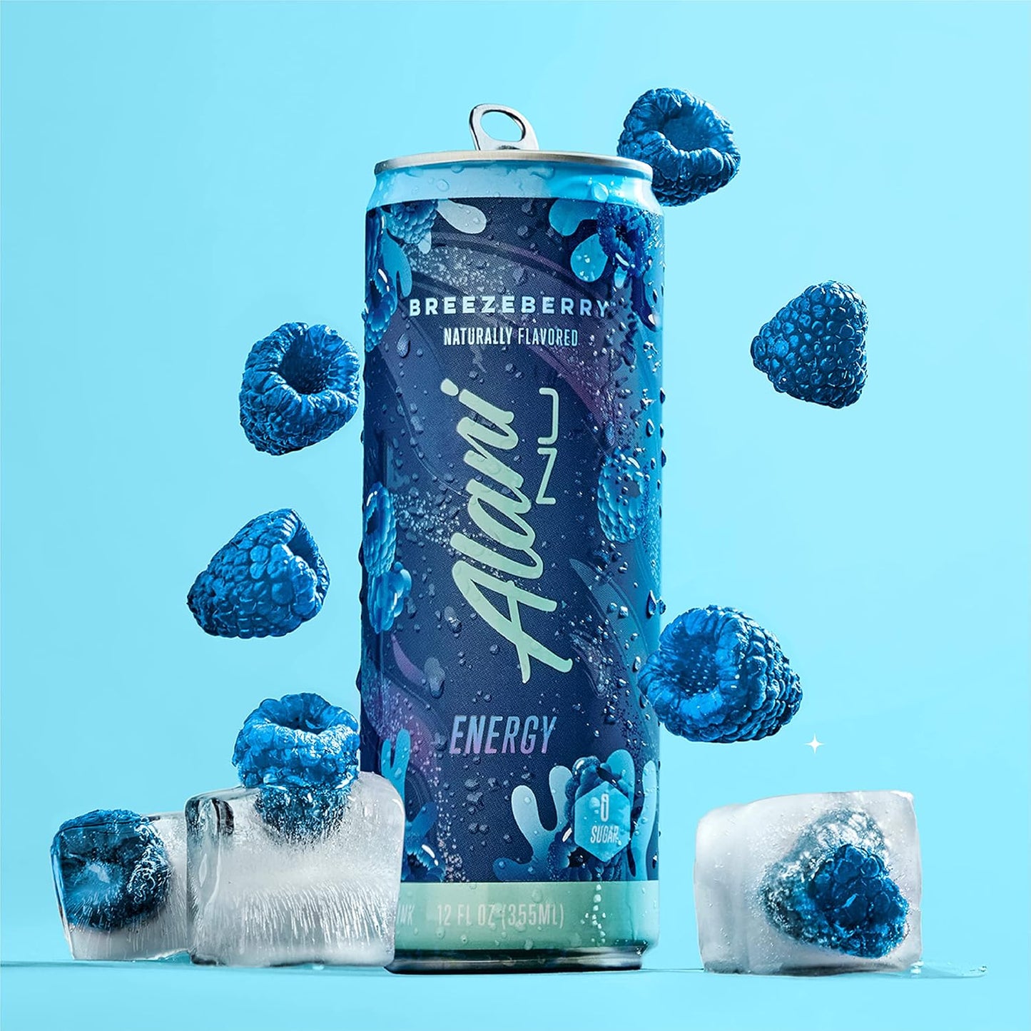 Alani Nu BREEZEBERRY Sugar Free, Low Calorie Energy Drinks | 200mg Caffeine | Biotin B Vitamins | Zero Sugar | 10 Calories | 12 Fl Oz Cans |12 Pack