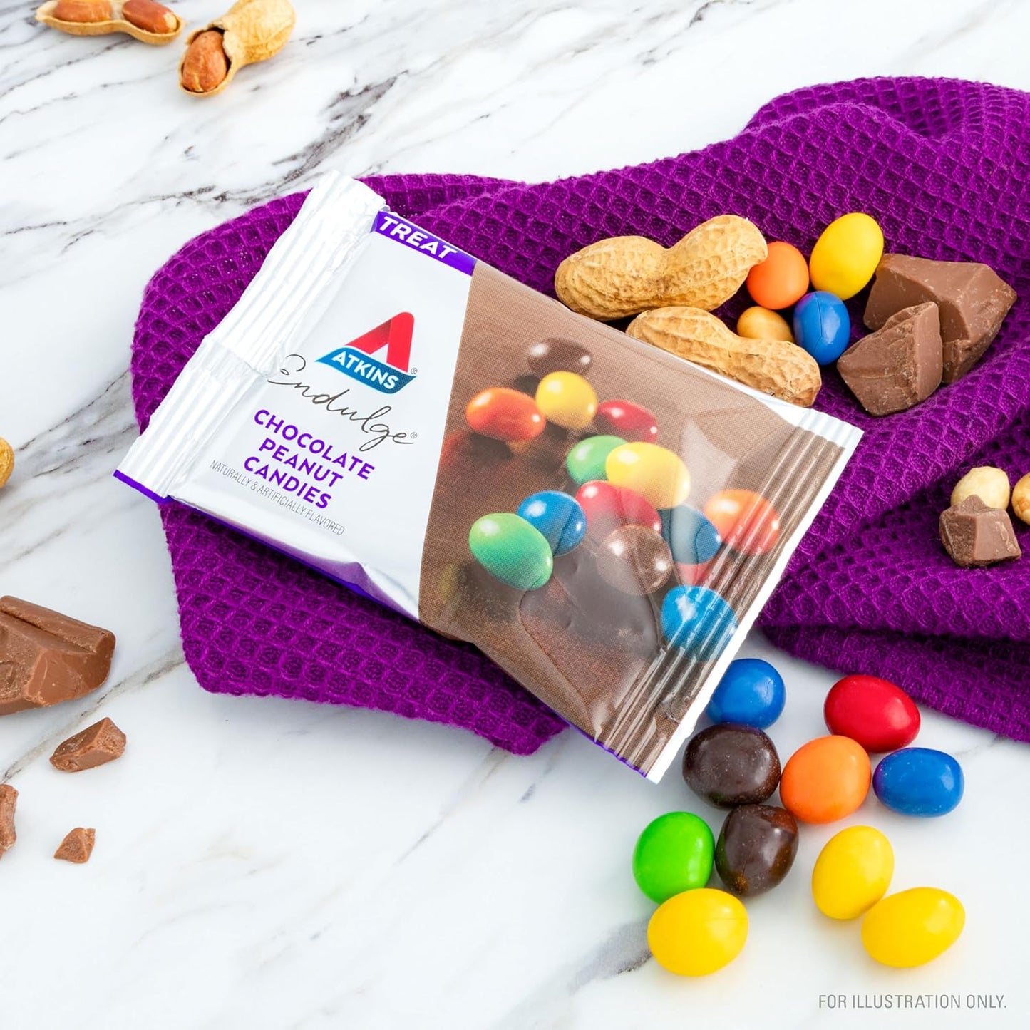 Atkins Endulge Chocolate Peanut Candies, Dessert Favorite, 0g Sugar, 16 Count