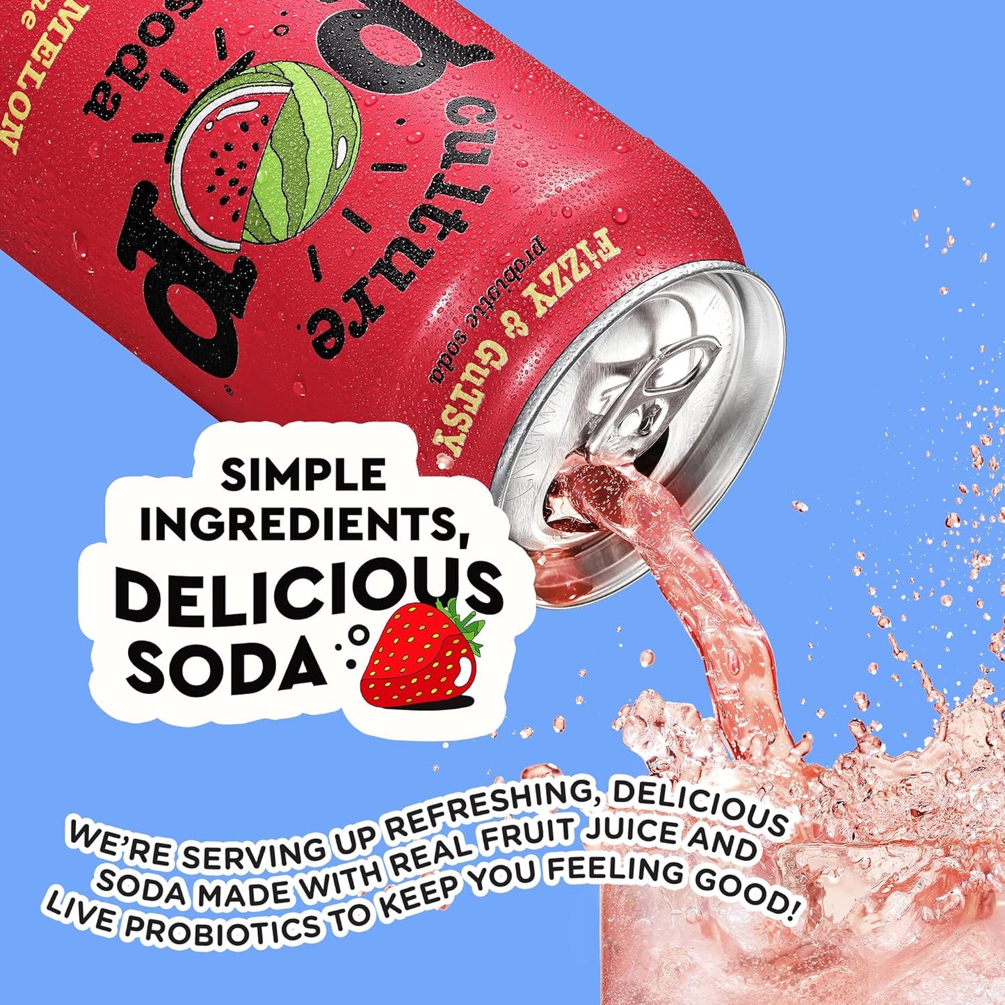 Culture Pop Soda Sparkling Probiotic Drink, Vegan Soda for Gut Health, Non-GMO, GF, No Added Sugar, 12 Pack, 12 Fl Oz Cans, Jazzy & Juicy Variety Pack