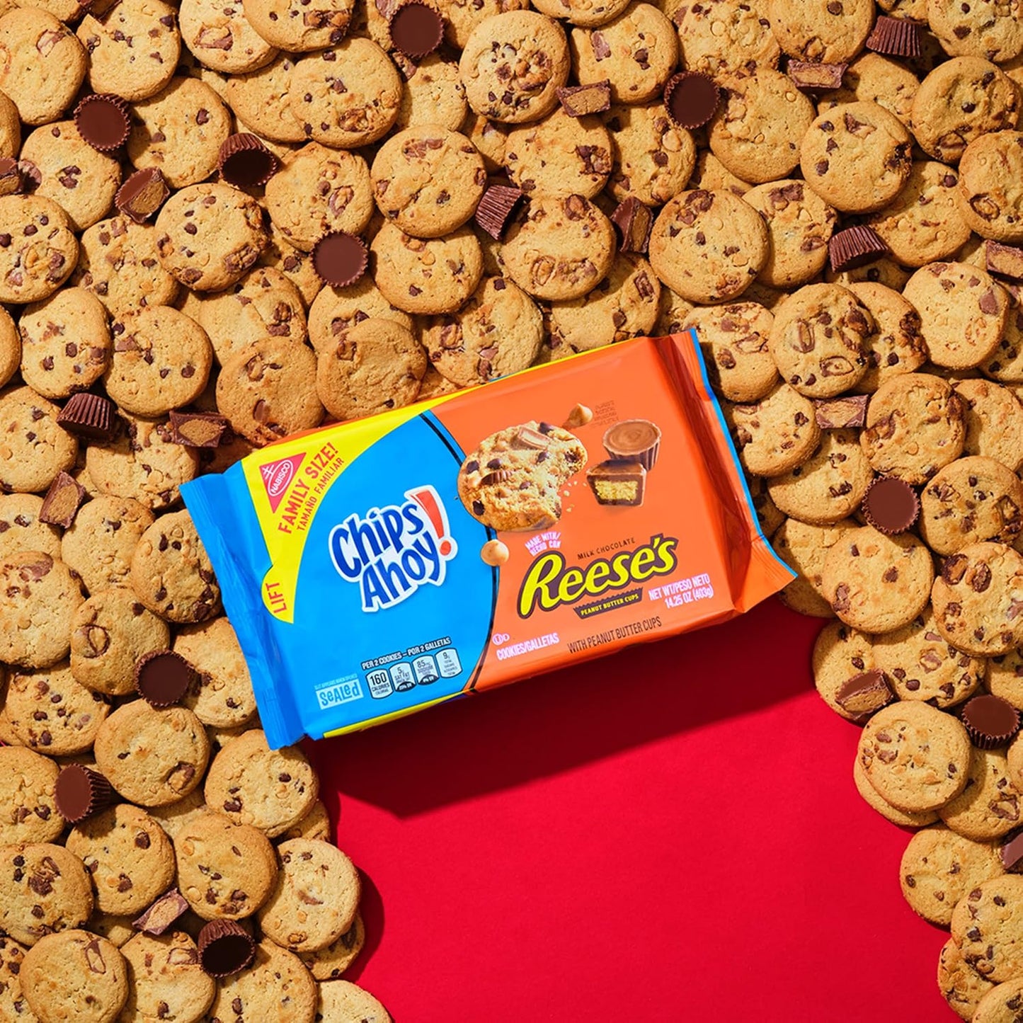 CHIPS AHOY! Reese’s Peanut Butter Cup Chocolate Chip Cookies, Family Size, 14.25 oz