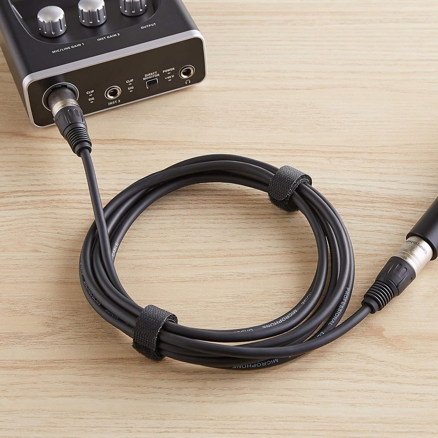 Amazon Basics XLR Microphone Cable for Recording Studio Speaker, PA System, All Copper Conductors, 10 ft, Black