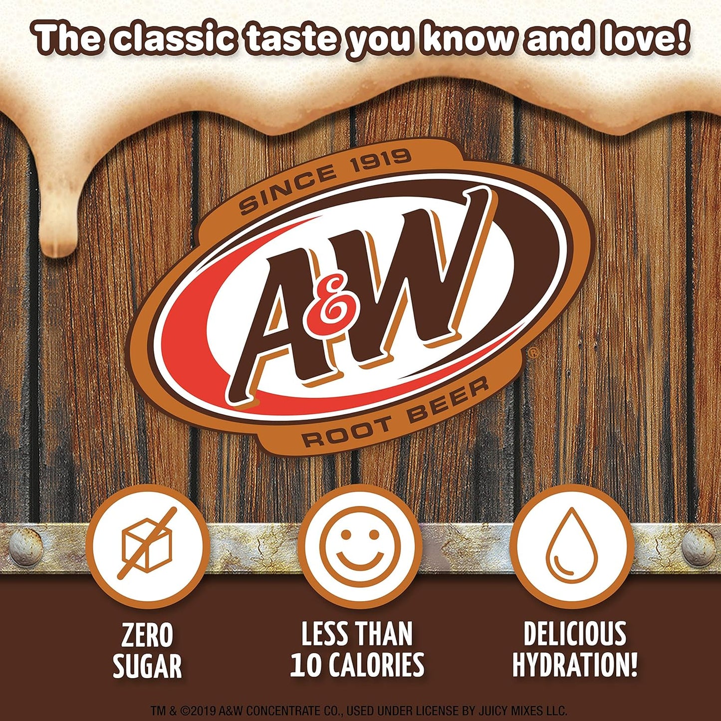 A&W, Root Beer – Powder Drink Mix -6 Count (Pack of 12) Sugar Free & Delicious, Makes 72 flavored water beverages