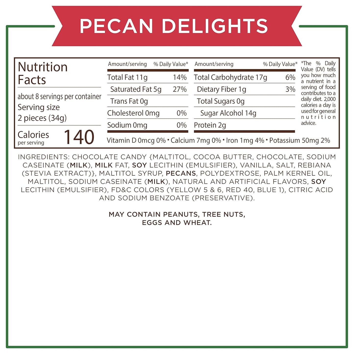 Russell Stover Sugar Free Pecan Delights with Stevia, 10 oz. Bag