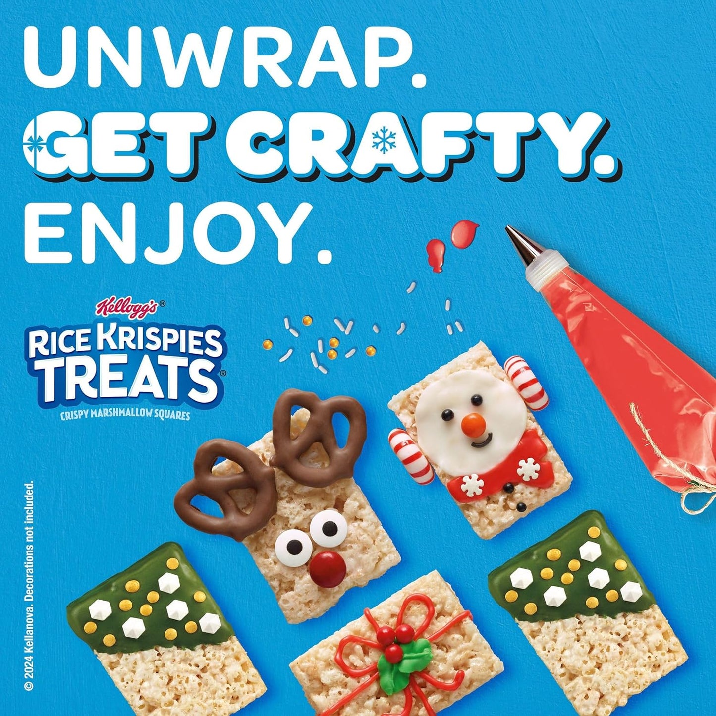 Kellogg's Rice Krispies Treats, Crispy Marshmallow Squares, Original, School Lunch Snack, 41.9oz Case (54 Count)
