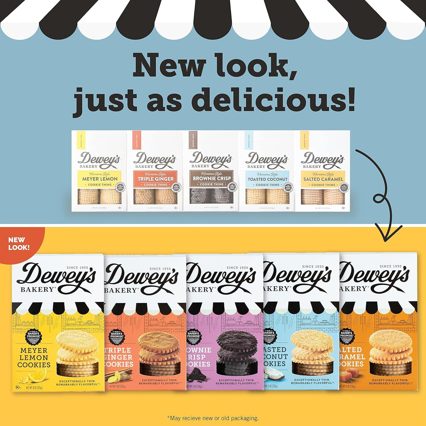 Dewey's Bakery Meyer Lemon Cookie Thins | No Artificial Flavors, Synthetic Colors or Preservatives | Baked in Small Batches | 9oz (Pack of 1)