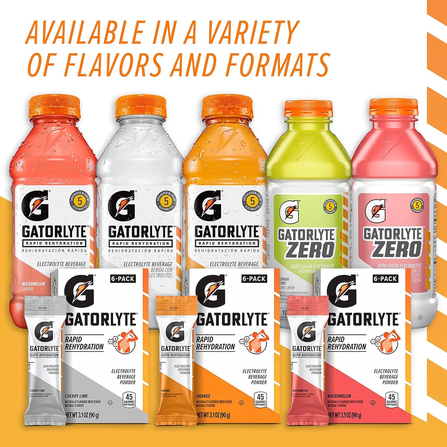 Gatorlyte Zero Electrolyte Beverage, Lemon Lime, Zero Sugar Hydration, Specialized Blend of 5 Electrolytes, No Artificial Sweeteners or Flavors, 20 Fl Oz Bottles (Pack of 12)