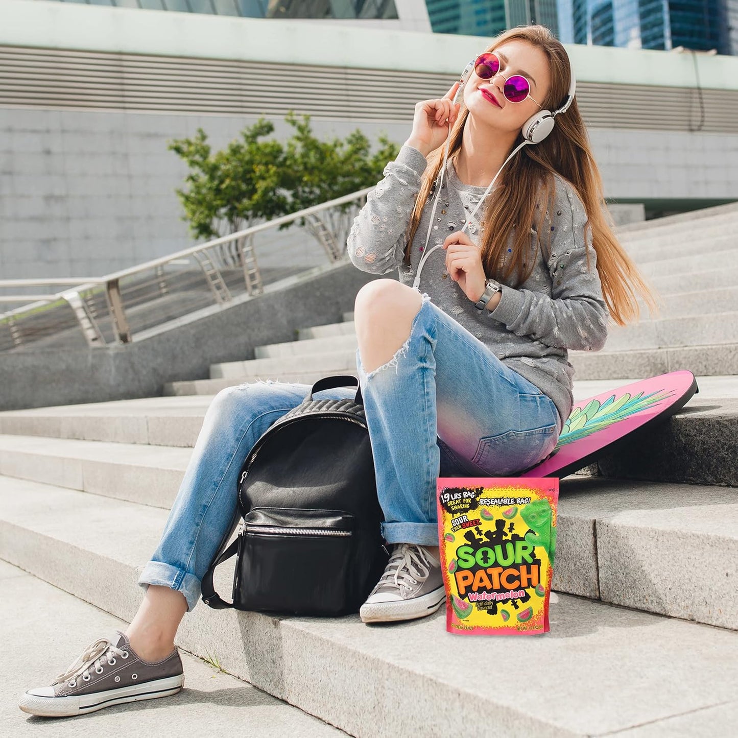 SOUR PATCH KIDS Watermelon Soft & Chewy Candy, Family Size, Bulk Candy, 1.8 lb