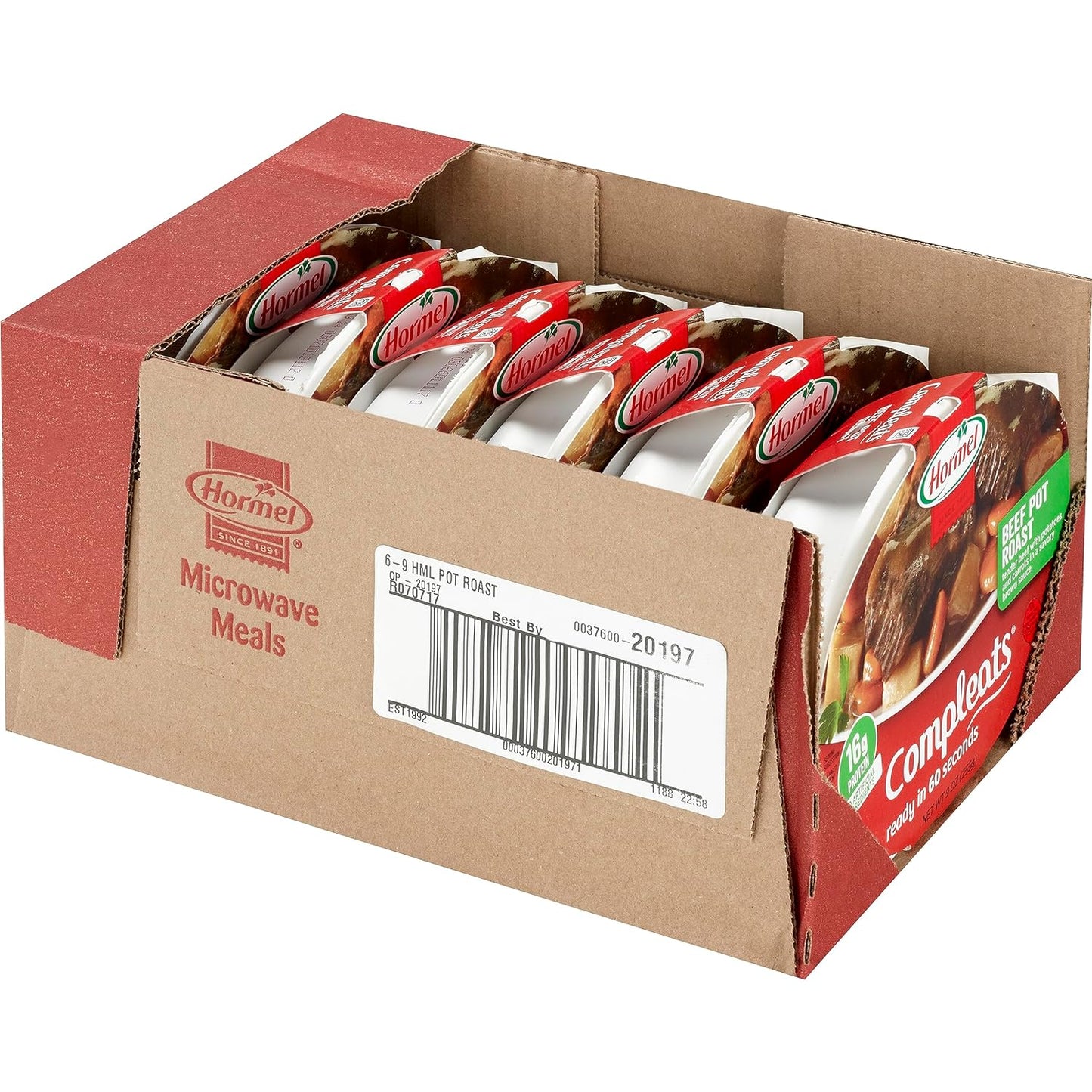 HORMEL COMPLEATS Beef Pot Roast Microwave Tray, 9 Ounce (Pack of 6)