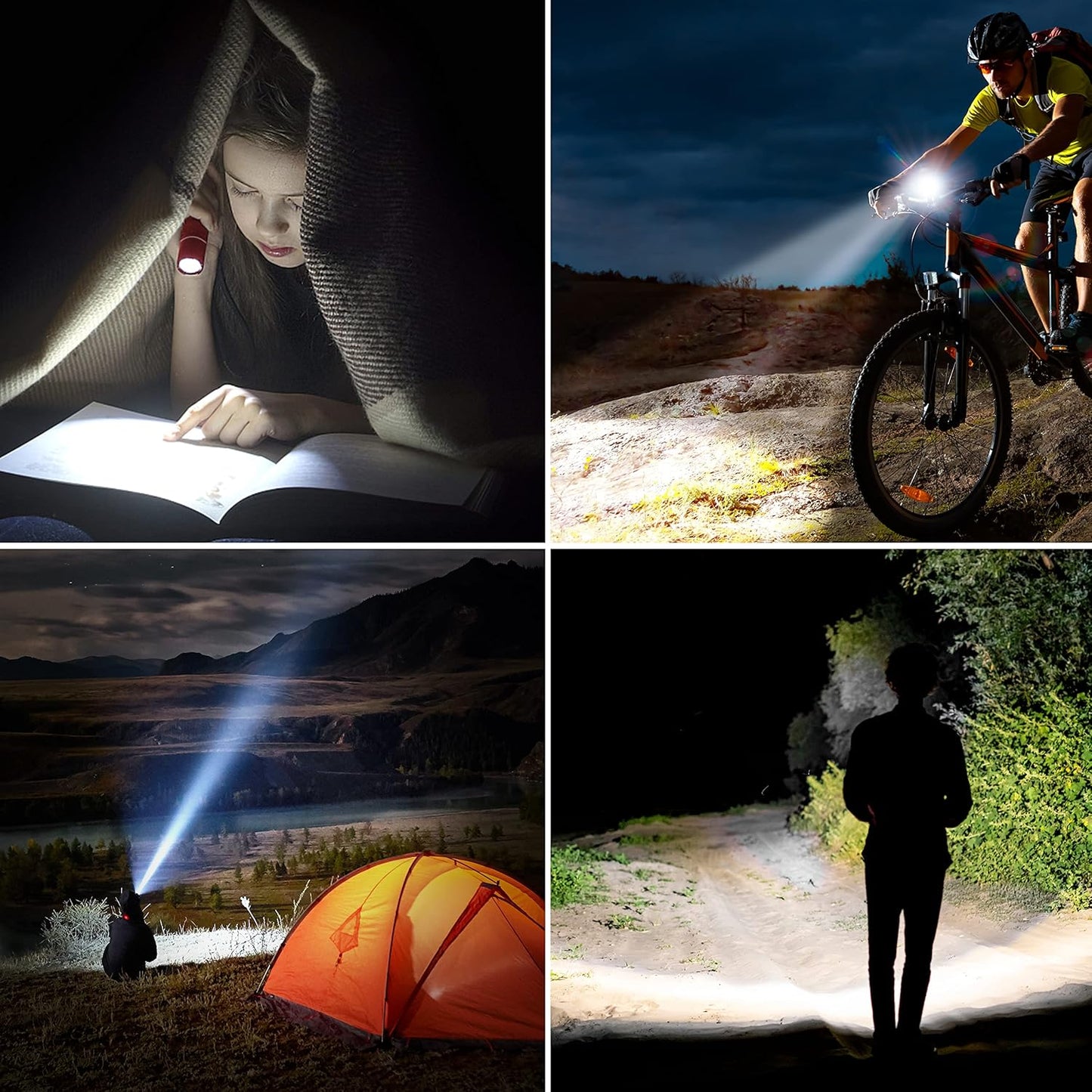 Flashlight Rechargeable,2000L High Lumens Flashlight,Super Bright Small LED Flash Light-Zoomable,Adjustable Brightness,Long Lasting for Camping,Outdoors,Christmas Gifts Men&Women-Red