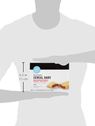 Amazon Brand - Happy Belly Fruit & Grain Cereal Bars, Raspberry, 8 Count (Pack of 1)