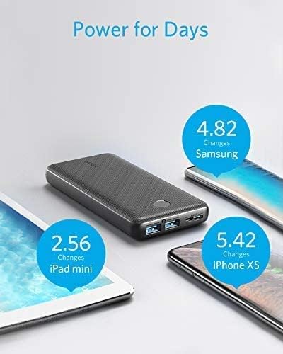 Anker Portable Charger,325 Power Bank(PowerCore Essential 20K),20,000mAh Battery Pack with PowerIQ Technology for iPhone 15/14/13 Series, Galaxy S23,and More（USB-C Input Only（Black）,2-Pack）