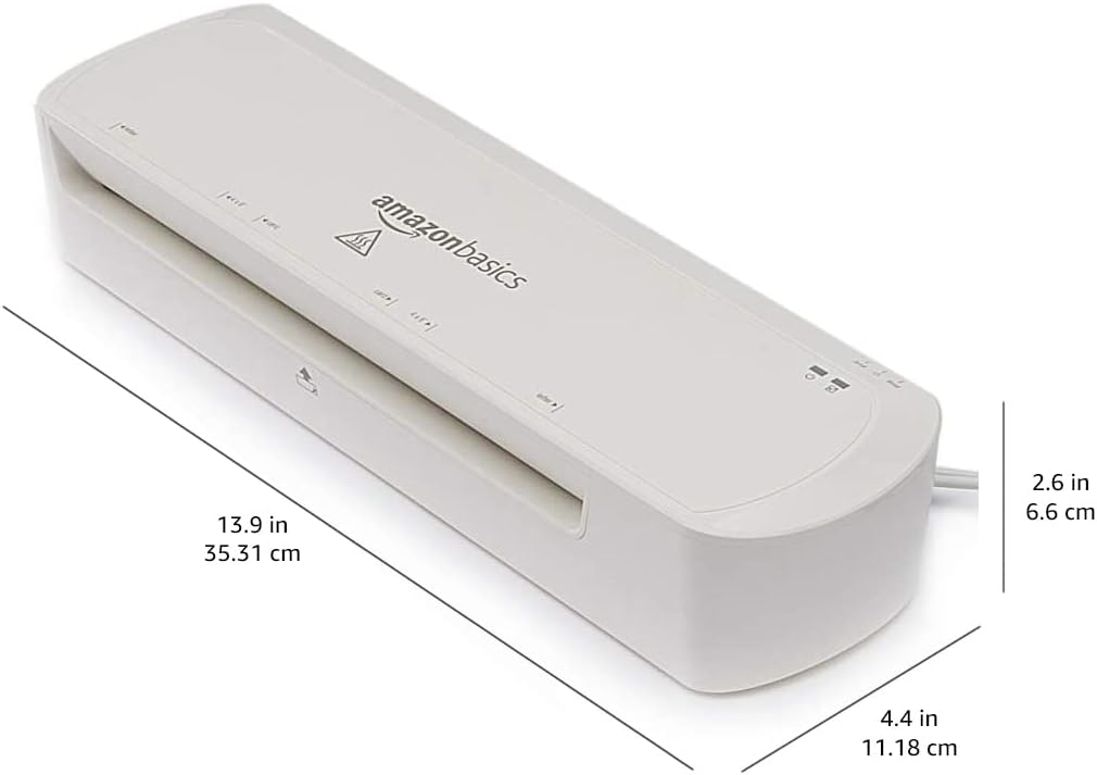 Amazon Basics 9-Inch Thermal Laminator Machine, White