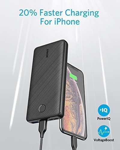 Anker Portable Charger,325 Power Bank(PowerCore Essential 20K),20,000mAh Battery Pack with PowerIQ Technology for iPhone 15/14/13 Series, Galaxy S23,and More（USB-C Input Only（Black）,2-Pack）