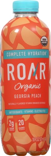 Roar Organic Georgia Peach Naturally Flavored Vitamin Enhanced Beverage 18 oz