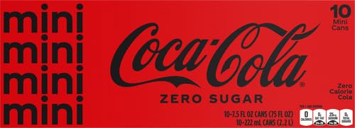 Coca-Cola Coke Zero Sugar Diet Soda Soft Drink, 7.5 fl oz, 10 Pack
