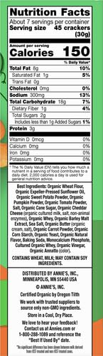 Annie's Cheesy Cheddar Crackers With Organic Hidden Veggies, 7.5 oz