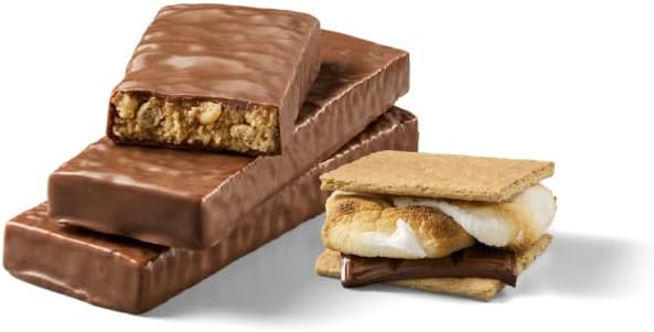 think! Protein Bars with Chicory Root for Fiber, Digestive Support, Gluten Free with Whey Protein Isolate, S'mores, Snack Bars without Artificial Sweeteners, 1.4 Oz (10 Count)