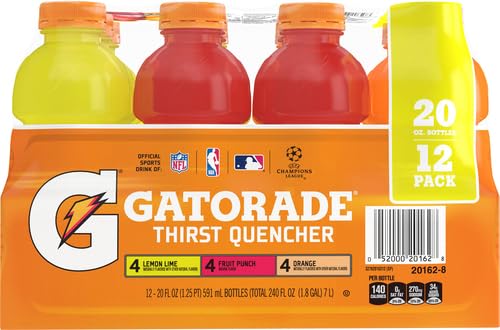 Gatorade Thirst Quencher Sports Drink, Variety Pack, 20oz Bottles, 12 Pack, Electrolytes for Rehydration