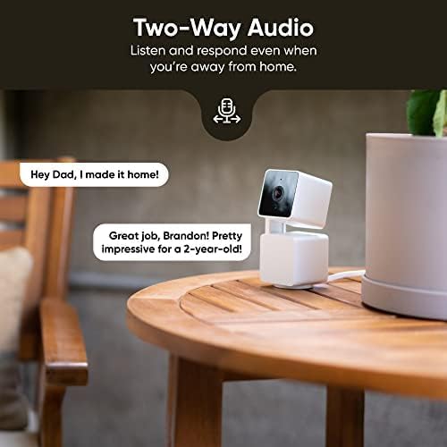 WYZE Cam Pan v3 Indoor/Outdoor IP65 1080P 360° Pan/Tilt/Zoom Wi-Fi Smart Home Security Camera with Motion Tracking for Baby & Pet, Color Night Vision, Works with Alexa & Google Assistant, White