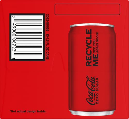 Coca-Cola Coke Zero Sugar Diet Soda Soft Drink, 7.5 fl oz, 10 Pack