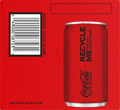 Coca-Cola Coke Zero Sugar Diet Soda Soft Drink, 7.5 fl oz, 10 Pack