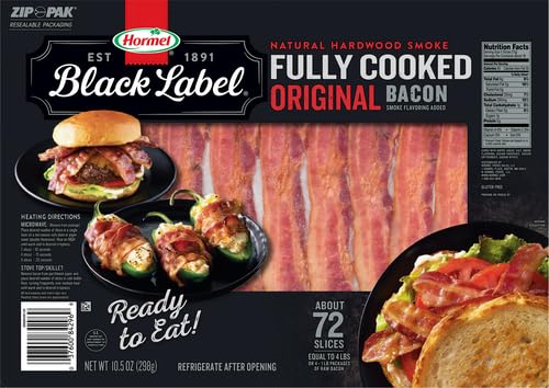Hormel Black Label Fully Cooked Bacon,10.5 Ounce (Pack of 1)