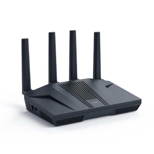 GL.iNet GL-MT6000(Flint 2) WiFi 6 Router with Wide Coverage, High-Speed Gaming Router, 2 x 2.5G Multi-Gig Ports+4 x 1G Ethernet Ports, Mass Device Connectivity, Rapid OpenVpn & WireGuard, 802.11ax