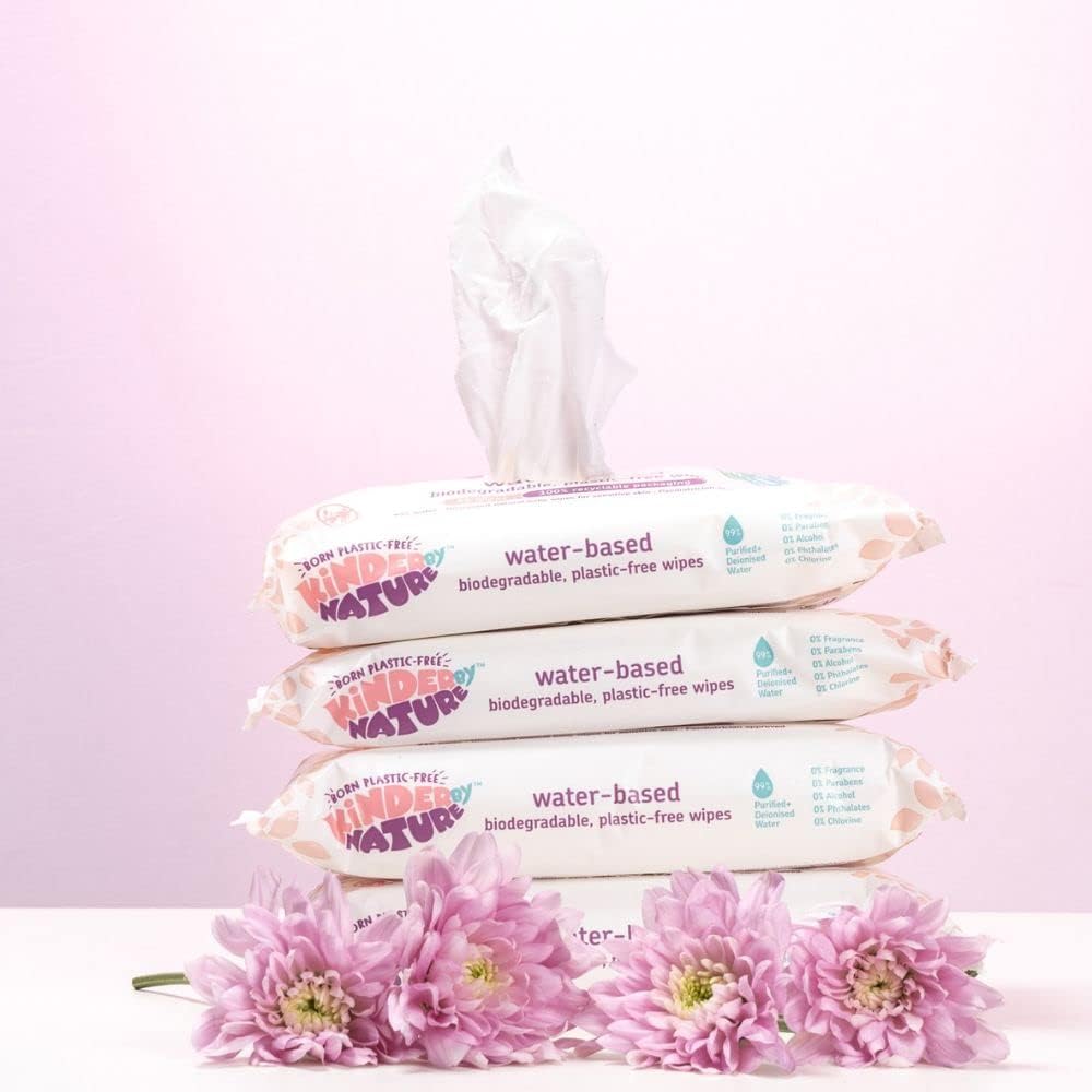 Kinder by Nature Water-Based Baby Wipes - 56 Count (Case of 12 packs)