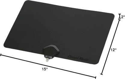 Channel Master Flatenna Ultra-Thin Indoor TV Antenna 35 Mile Range - Dual Sided Black or White - CM-4001HDBW