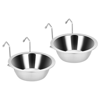 2PCS Kennel Water Bowl Hanging,Stainless Steel Puppy Bowls for Small Dog Cage,Dog Kennel, Dog Crate, Catio Accessories,Dog Crate Water Bowl Dog Dish Feeder Food Holder No Spill(8oz/1cup)