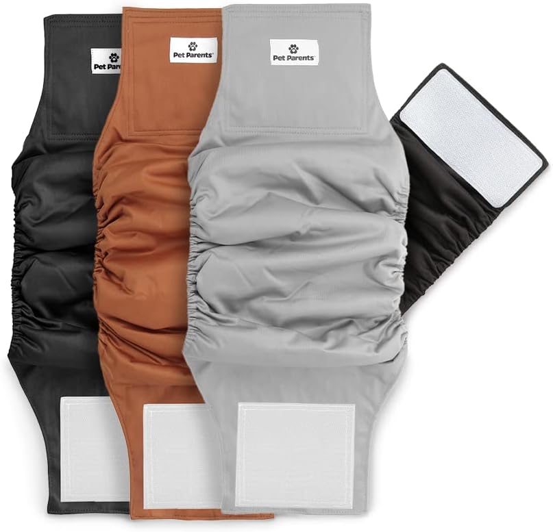 Pet Parents Premium Washable Belly Bands for Male Dogs & Extendrs, (3pack) of Male Dog Diapers & Male Dog Belly Bands, Color: Natural, Size: Small Dog Diapers Male