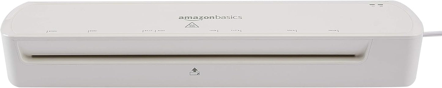 Amazon Basics Easy to Use 12-Inch Thermal Laminator Machine, For Home Office or School, White