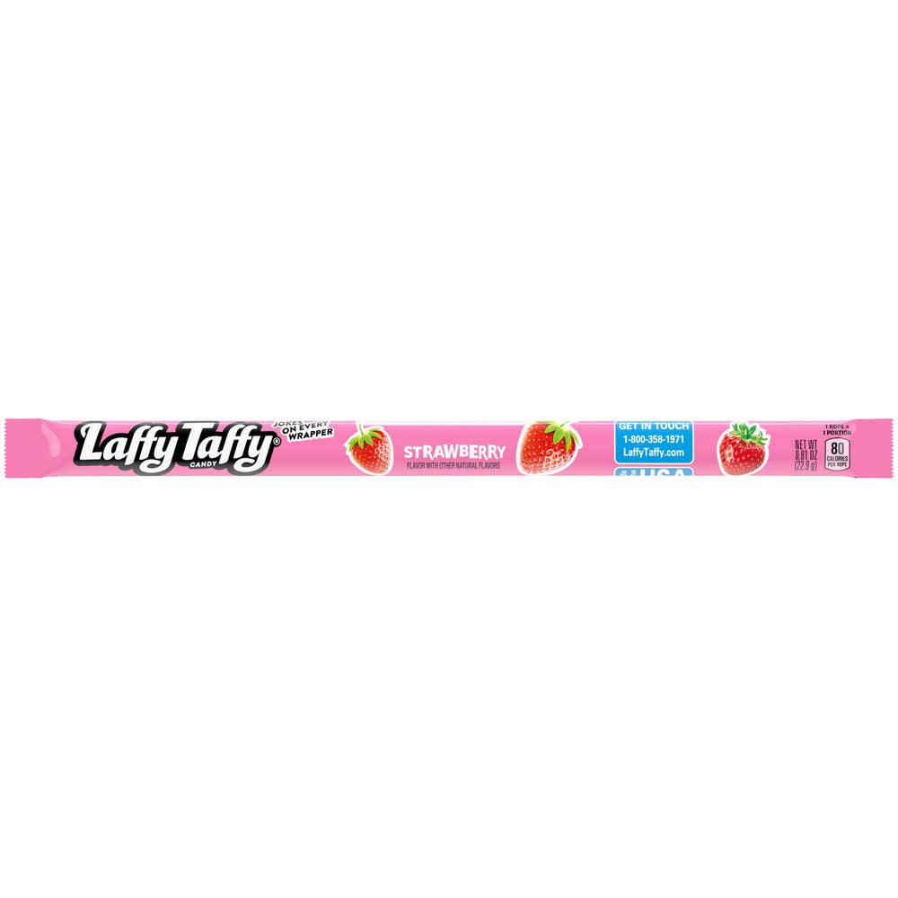 Laffy Taffy Rope Candy, Strawberry Flavor, 0.81 Ounce Ropes (Pack of 24)