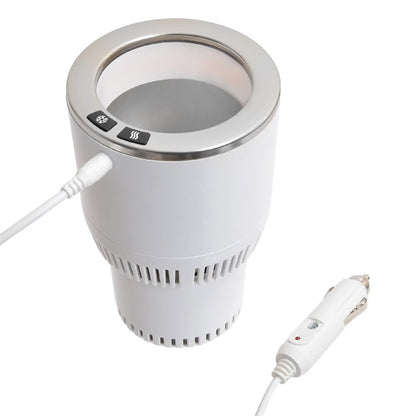Cup Holder Coffee Warmer Drink Cooler 2-in-1 Truck Caned Drink Holder Gift(White with Silver12V)