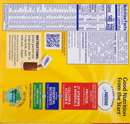 Carnation Breakfast Essentials Powder Drink Mix, Rich Milk Chocolate,1.26 Ounce (Pack of 22), (Packaging May Vary)