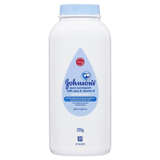 Johnson's Baby Powder with Naturally Derived Cornstarch Aloe & Vitamin E, Hypoallergenic, 9 oz