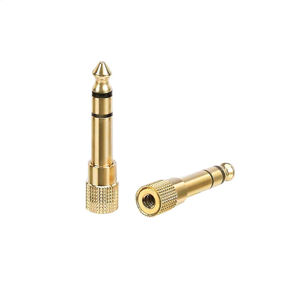 Amazon Basics Gold Plated 6.35mm 1/4 Male to 3.5mm 1/8 Female audio Stereo Headphone Adapter - 2-Pack