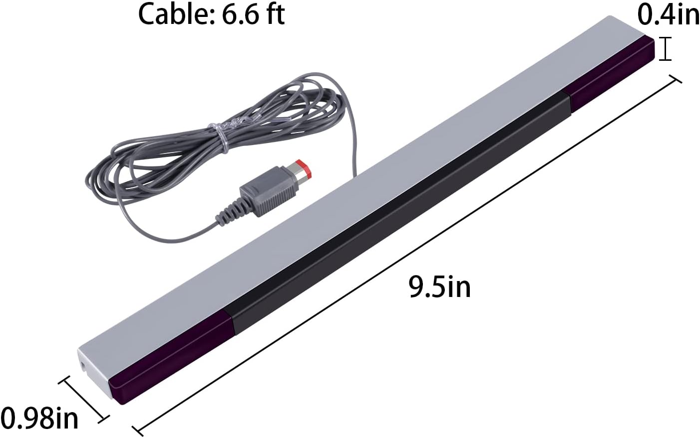 Aokin Sensor Bar for Wii, Replacement Wired Infrared Ray Sensor Bar for Nintendo Wii and Wii U Console, includes Clear Stand