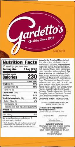 Gardetto's Snack Mix, Original Recipe, Single Serve Bags Multipack, 10 Ct, 17.5 oz