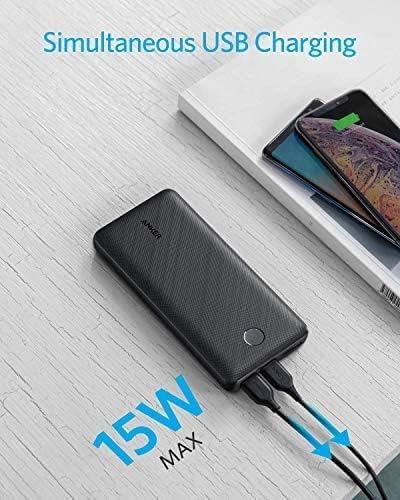 Anker Portable Charger,325 Power Bank(PowerCore Essential 20K),20,000mAh Battery Pack with PowerIQ Technology for iPhone 15/14/13 Series, Galaxy S23,and More（USB-C Input Only（Black）,2-Pack）