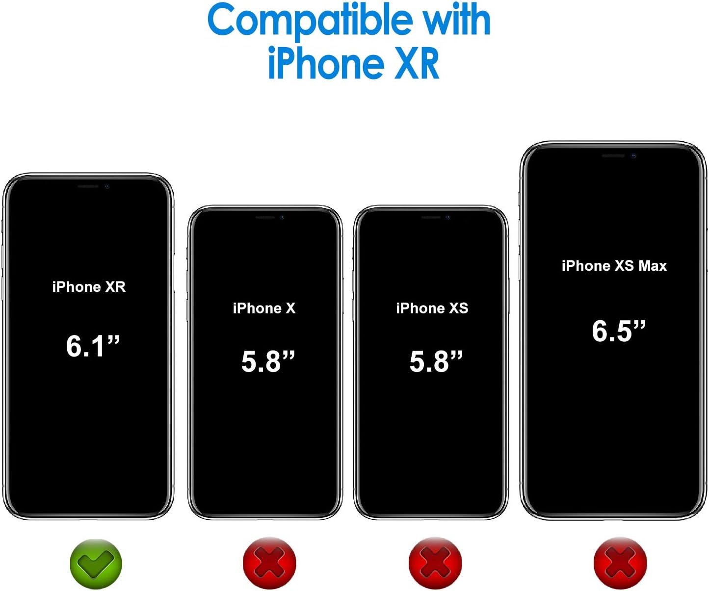 JETech Case for iPhone XR 6.1-Inch, Non-Yellowing Shockproof Phone Bumper Cover, Anti-Scratch Clear Back (Clear)