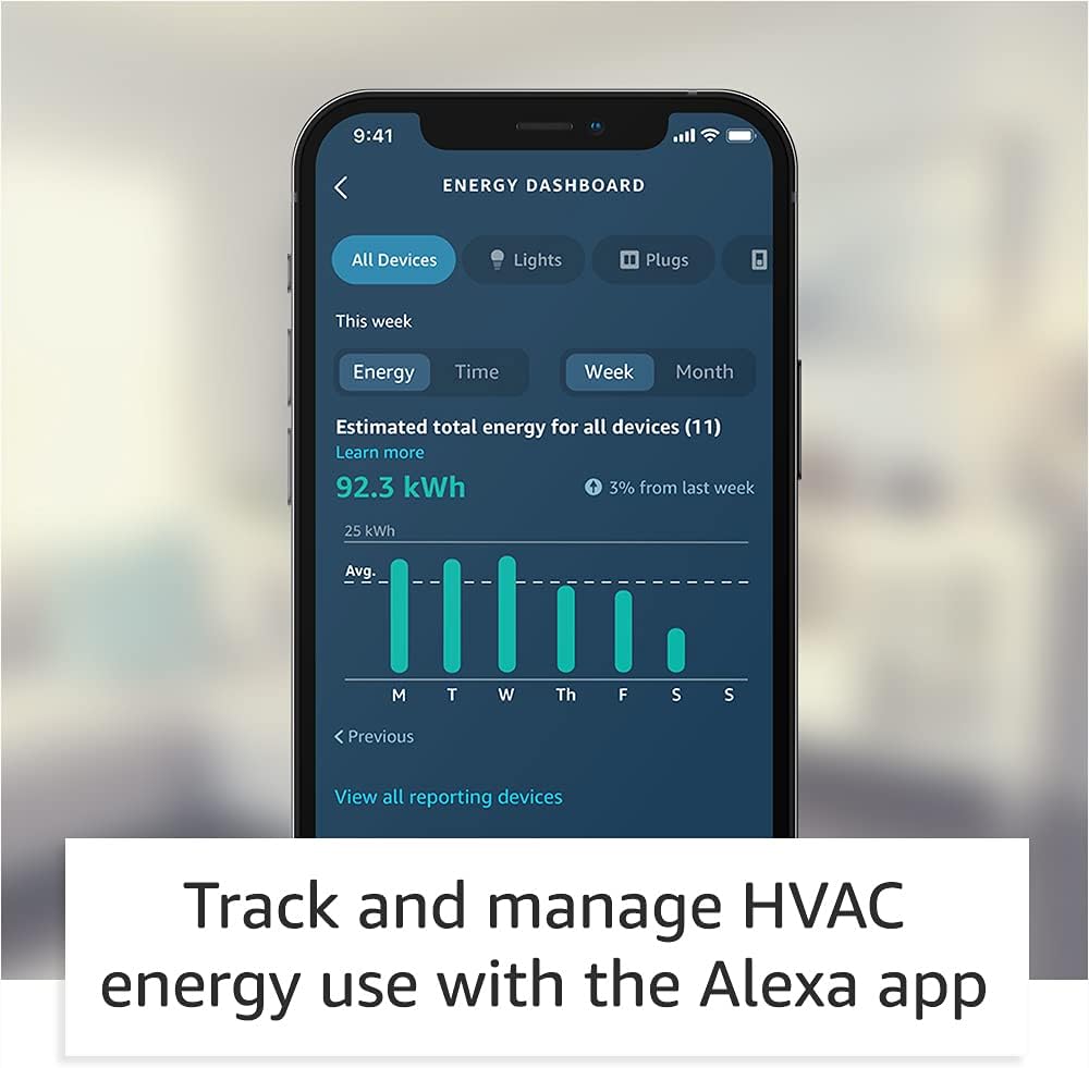 Amazon Smart Thermostat – Save money and energy - Works with Alexa and Ring - C-wire required