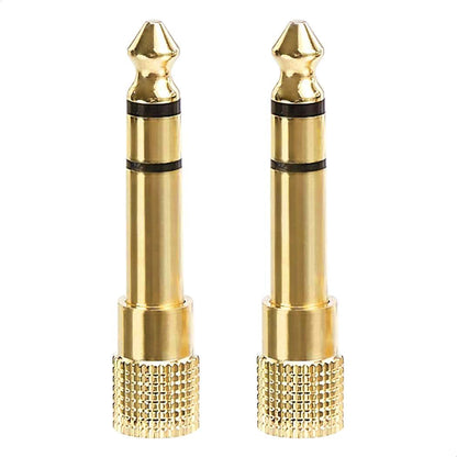 Amazon Basics Gold Plated 6.35mm 1/4 Male to 3.5mm 1/8 Female audio Stereo Headphone Adapter - 2-Pack
