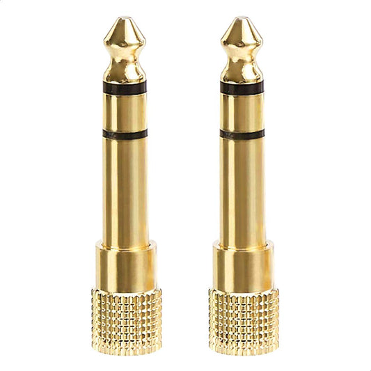 Amazon Basics Gold Plated 6.35mm 1/4 Male to 3.5mm 1/8 Female audio Stereo Headphone Adapter - 2-Pack