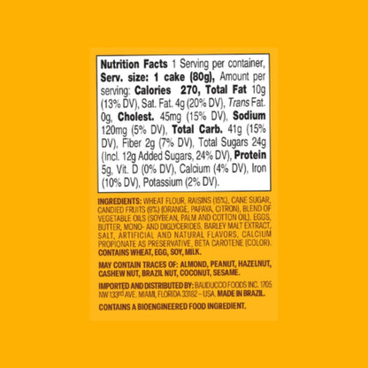 Bauducco Mini Panettone - Moist & Fresh Holiday Cake - Traditional Italian Recipe With Candied Fruit & Raisins - 2.8oz