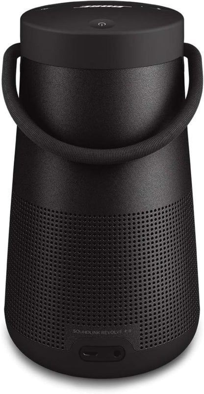 Bose SoundLink Revolve+ (Series II) Bluetooth Speaker, Portable Speaker with Microphone, Wireless Water Resistant Travel Speaker with 360 Degree Sound, Long Lasting Battery and Handle, Black