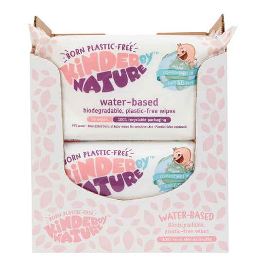 Kinder by Nature Water-Based Baby Wipes - 56 Count (Case of 12 packs)