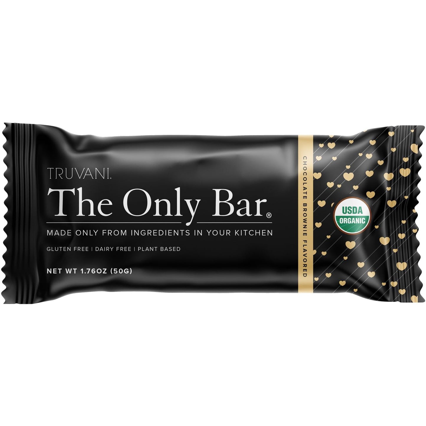 Truvani Plant Based Snack Bar | Chocolate Brownie Single Bar | 7g Protein | USDA Organic and Vegan | The Only Bar | Dairy, Soy, and Gluten Free | Individually Wrapped