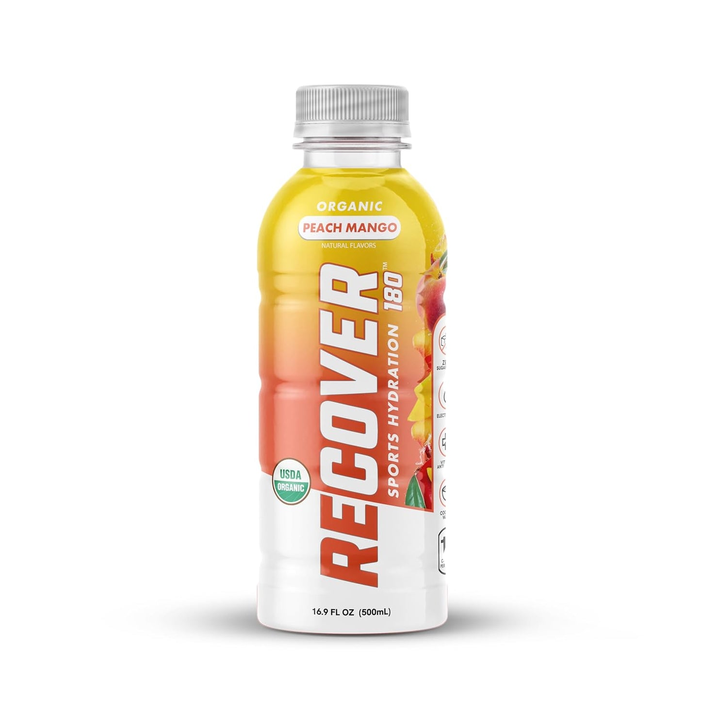 RECOVER 180 Organic Hydration Sports Drink, No Sugar Added, 15 Calorie Sports Beverage, Organic Flavors With Vitamins, Potassium-Packed Electrolytes (16.9 Fl Oz (Pack of 12), Variety Pack)