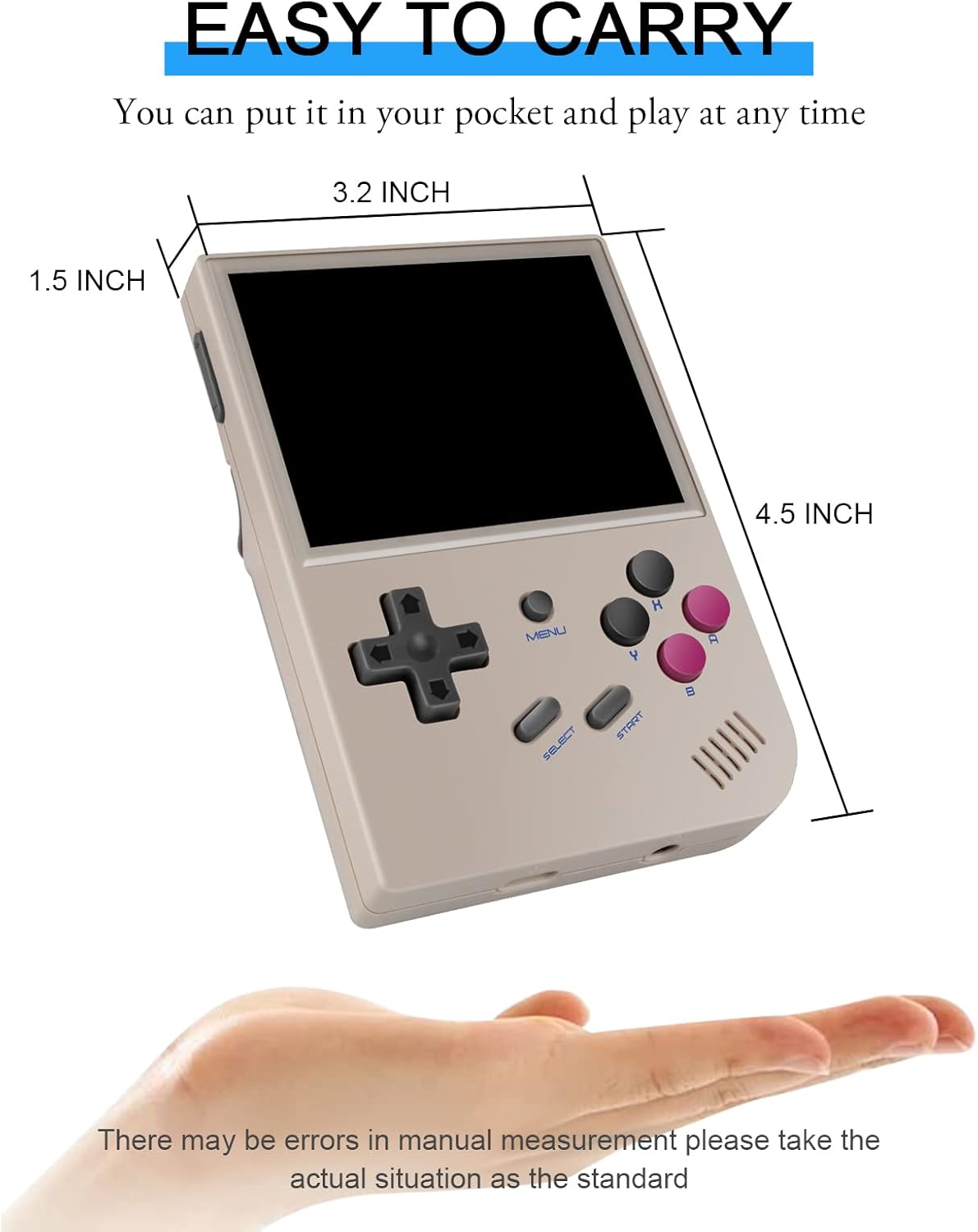 Anbernic RG35XX Handheld Game Console Retro Games Consoles with 3.5 Inch IPS Screen 64G TF Card 5474 Classic Games 2100mAh Battery Support Linux and Garlic Dual Stylem, HDMI and TV Output Gray